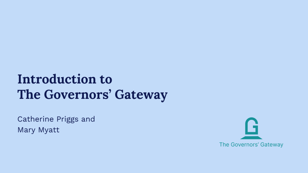 GG - An Introduction to the Governors' Gateway